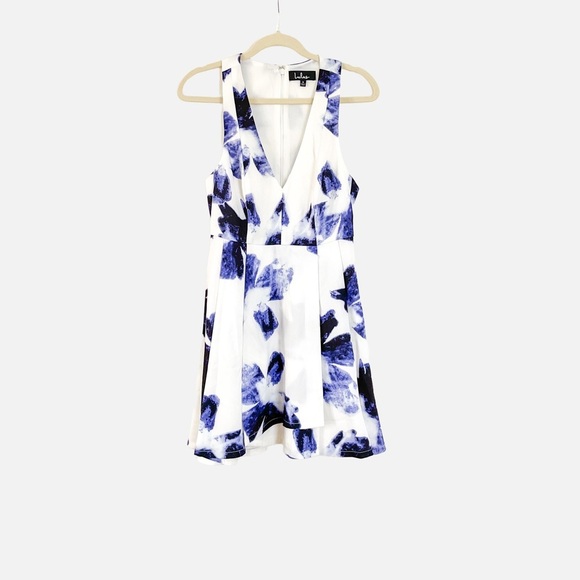LuLu's Seeing Chic Blue and Ivory Dress Size Small - Picture 5 of 7